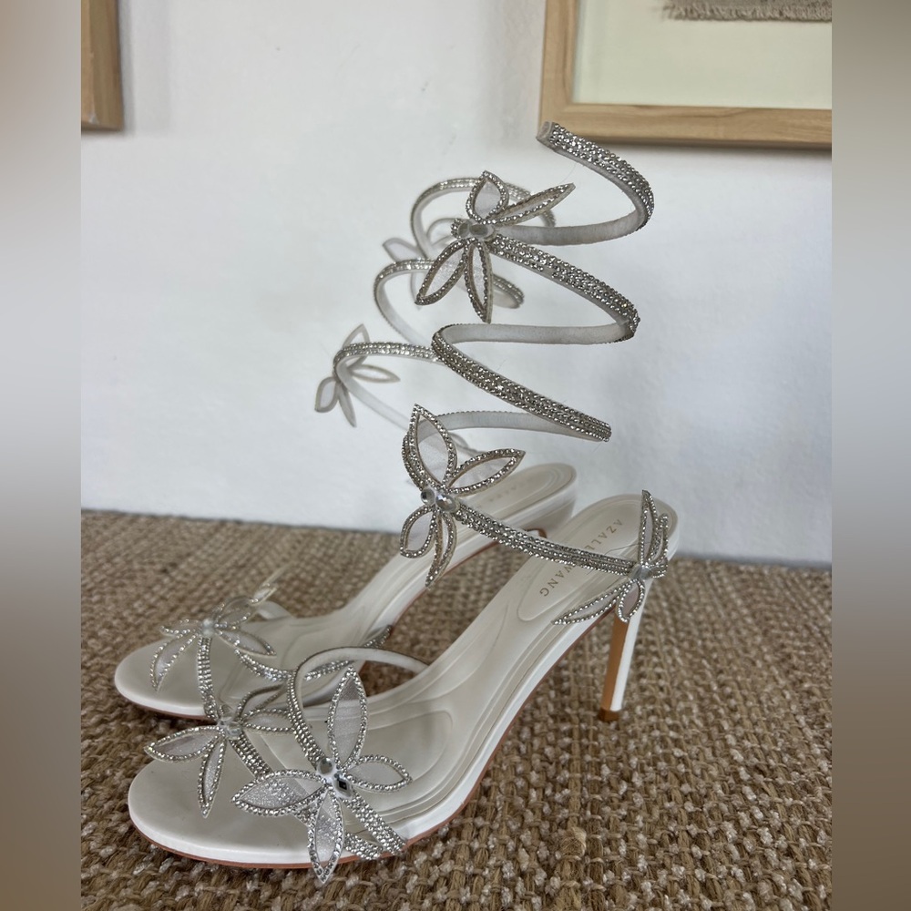 Azalea Wang Rinestone Wrap Heels